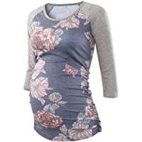 Love2Mi Camiseta de maternidad de manga 3-4 para mujer